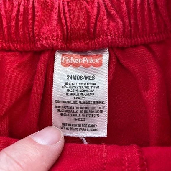 Fisher Price Unisex Red Knit Faux Pocket Toddler Shorts Size 24M - Picture 5 of 6